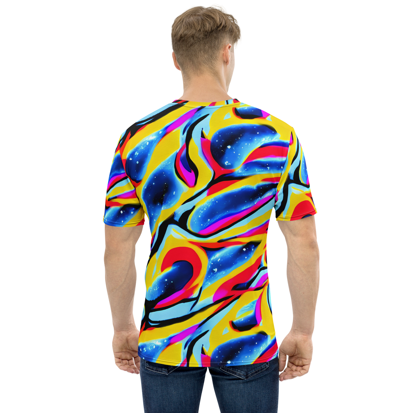 Men's Crew Neck T-Shirt - Electric Dreamscape