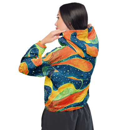 Women's Cropped Windbreaker - Celestial Harmony