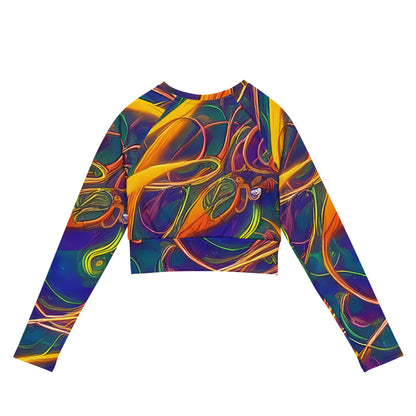 Long Sleeve Crop Top - Luminous Whirl