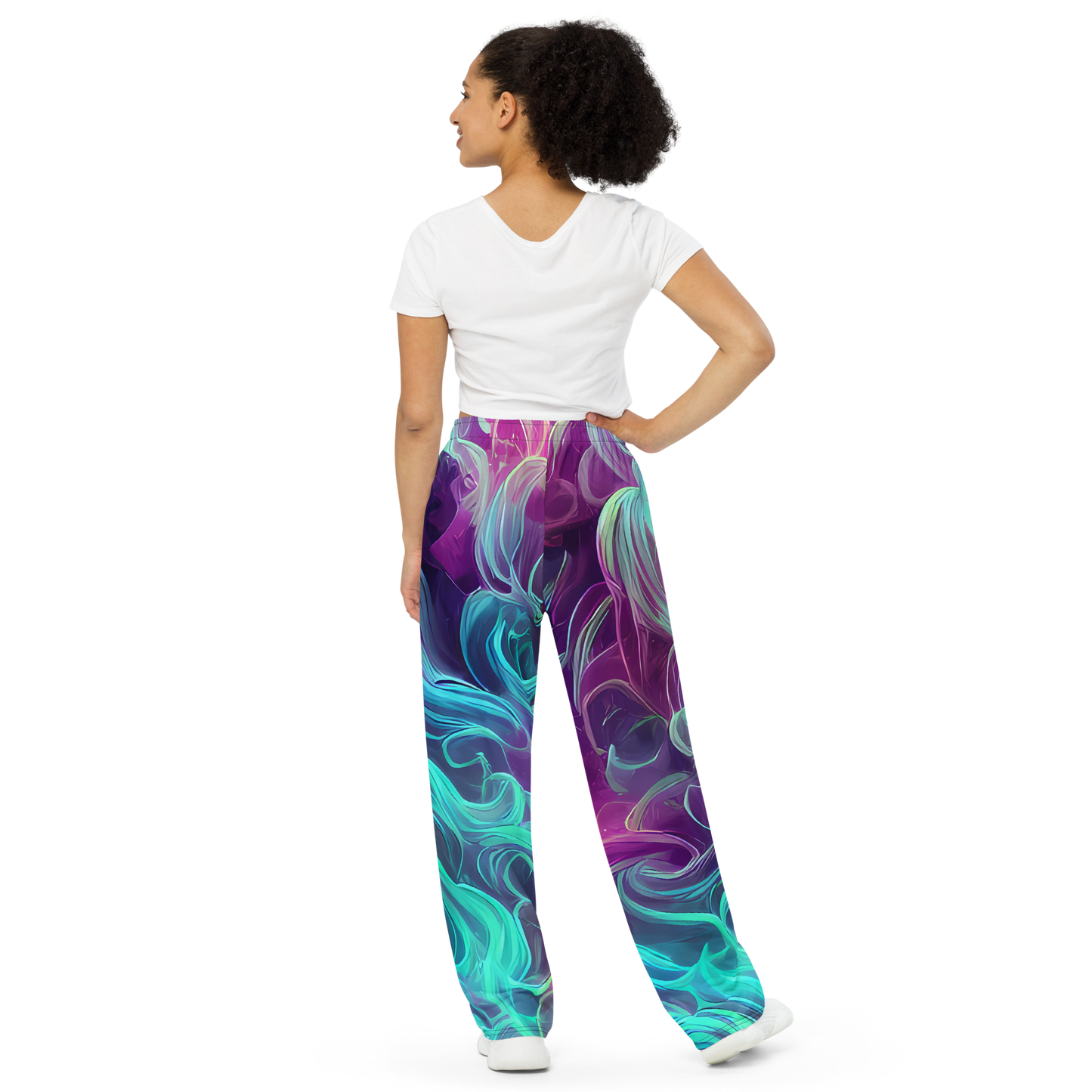 Wide-Leg Pants - Galactic Bloom