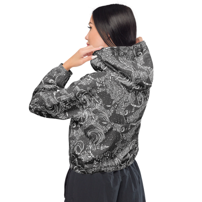 Women's Cropped Windbreaker - Shadow Reverie