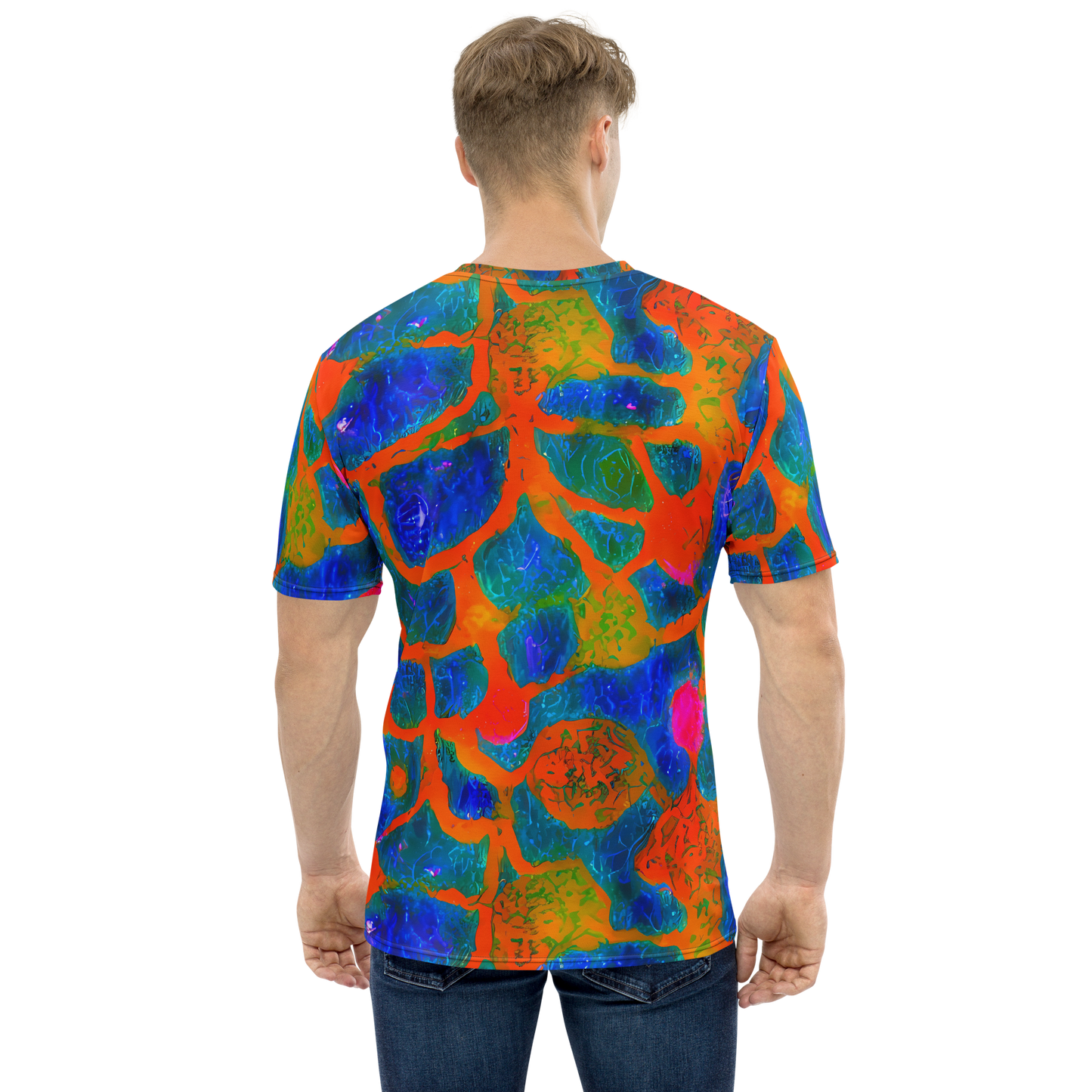 Men's Crew Neck T-Shirt - Vibrant Mosaic