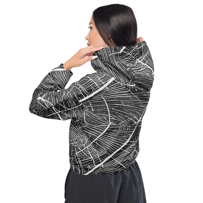 Women's Cropped Windbreaker - Silver Echo