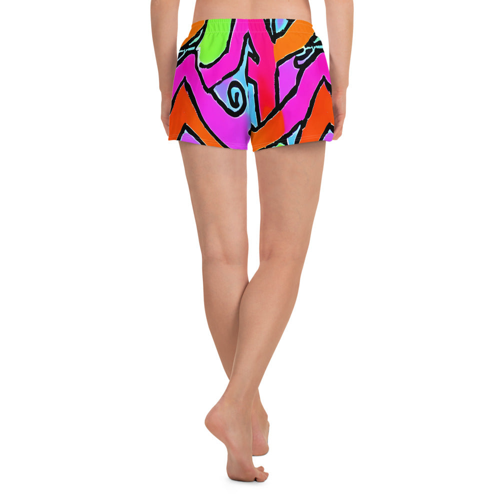 Women’s Athletic Shorts - Electric Mosaic