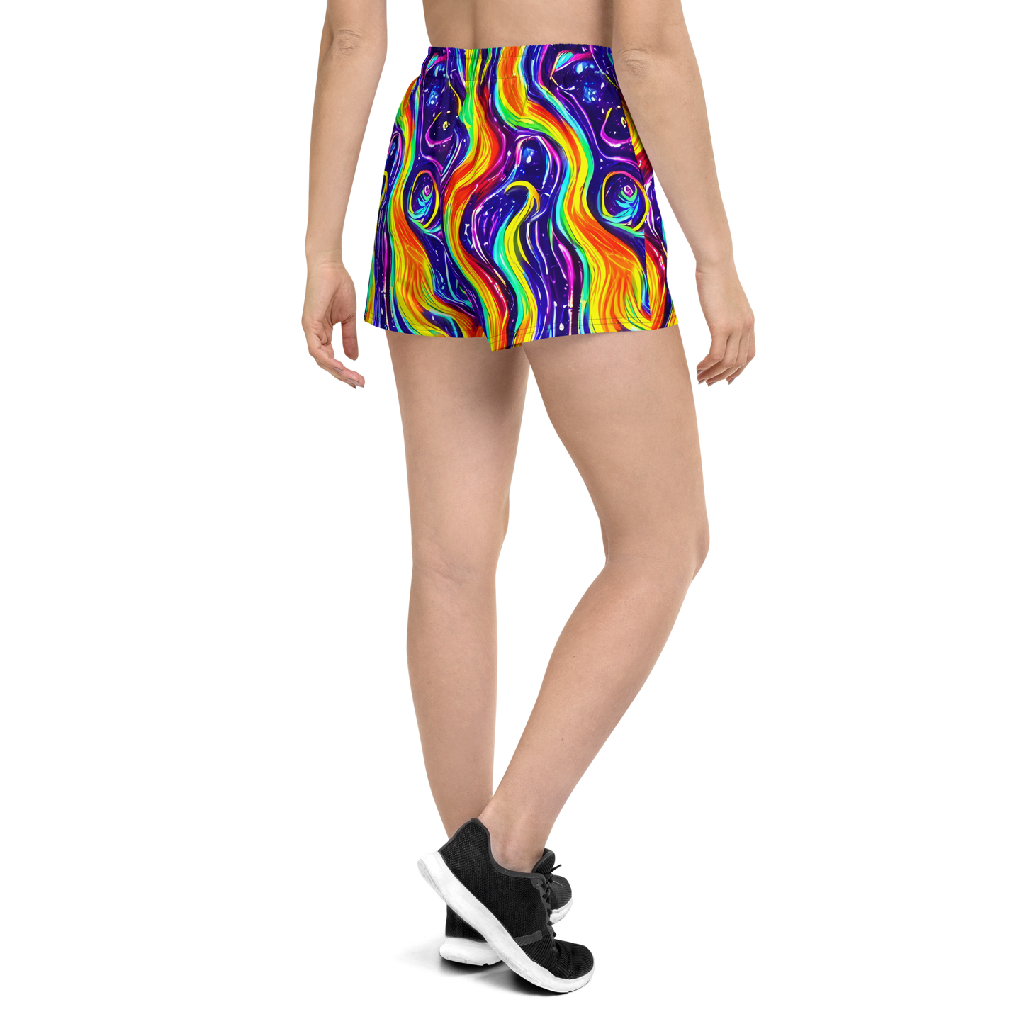 Women’s Athletic Shorts - Galactic Flames