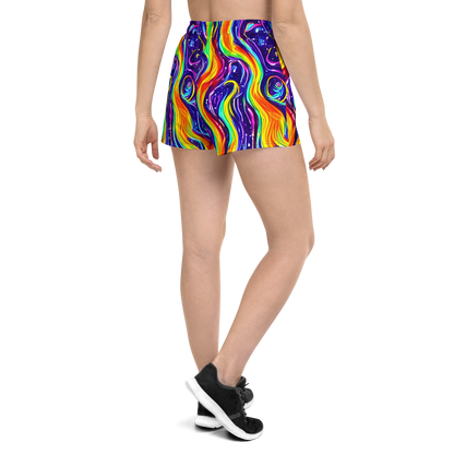 Women’s Athletic Shorts - Galactic Flames