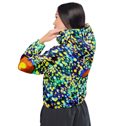 Women's Cropped Windbreaker - Illuminated Whirl