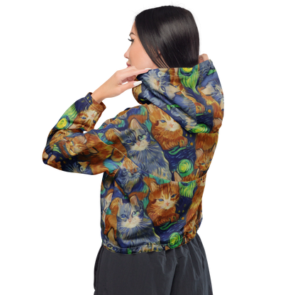 Women's Cropped Windbreaker - Celestial Claws