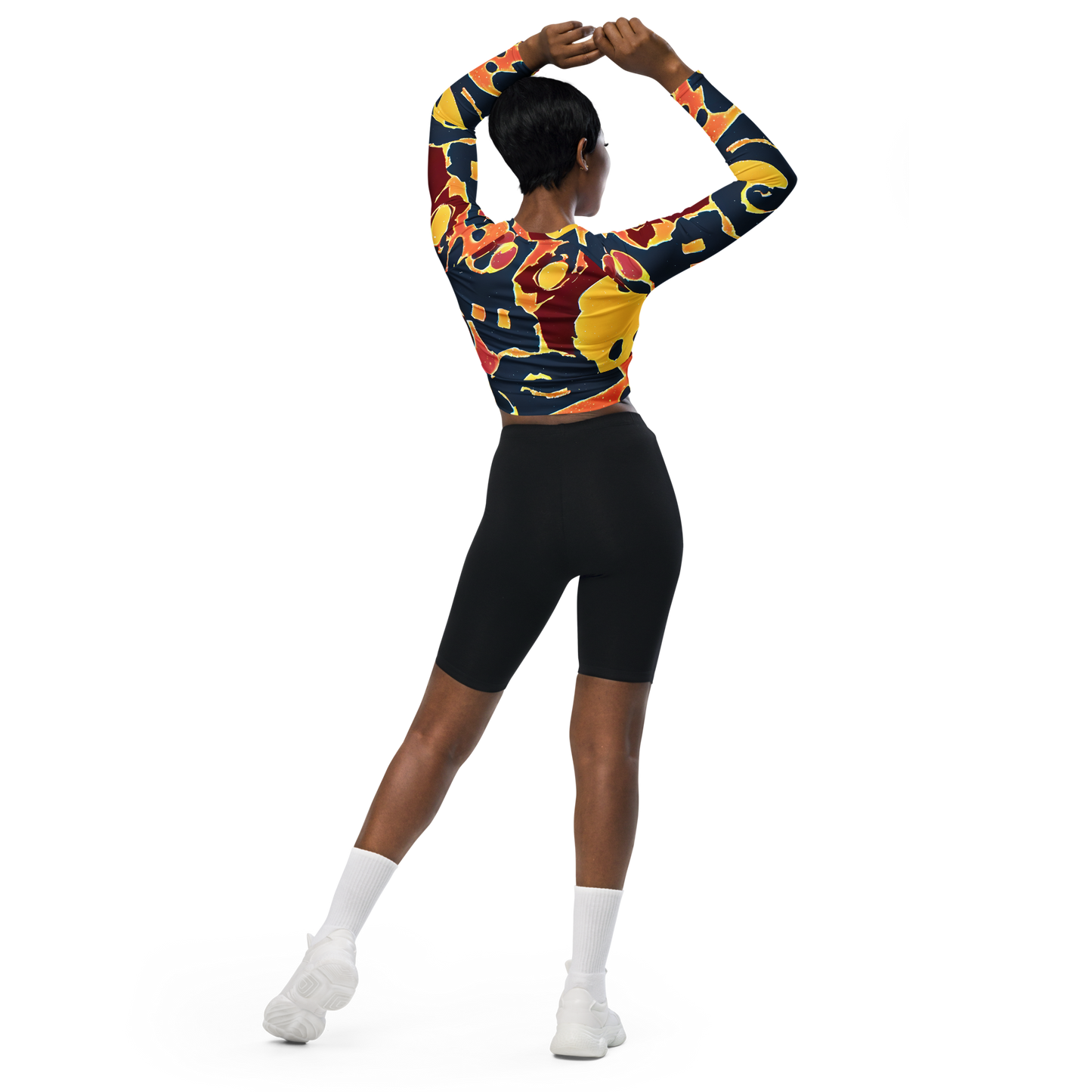 Long Sleeve Crop Top - Sunset Silhouette