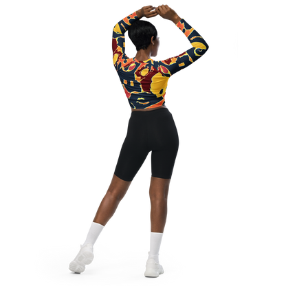 Long Sleeve Crop Top - Sunset Silhouette