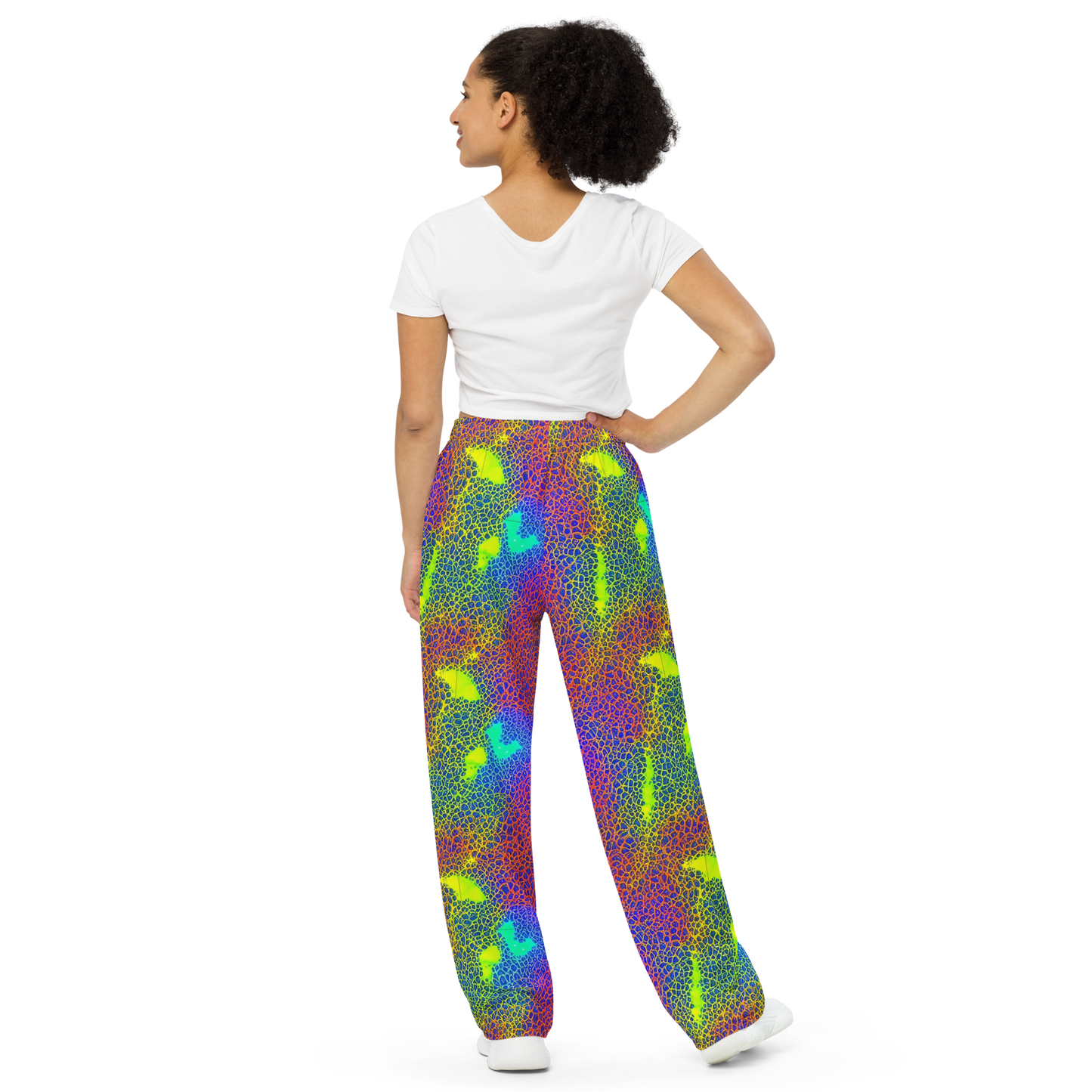 Wide-Leg Pants - Prismatic Web