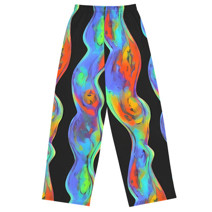 Wide-Leg Pants - Vibrant Vortices