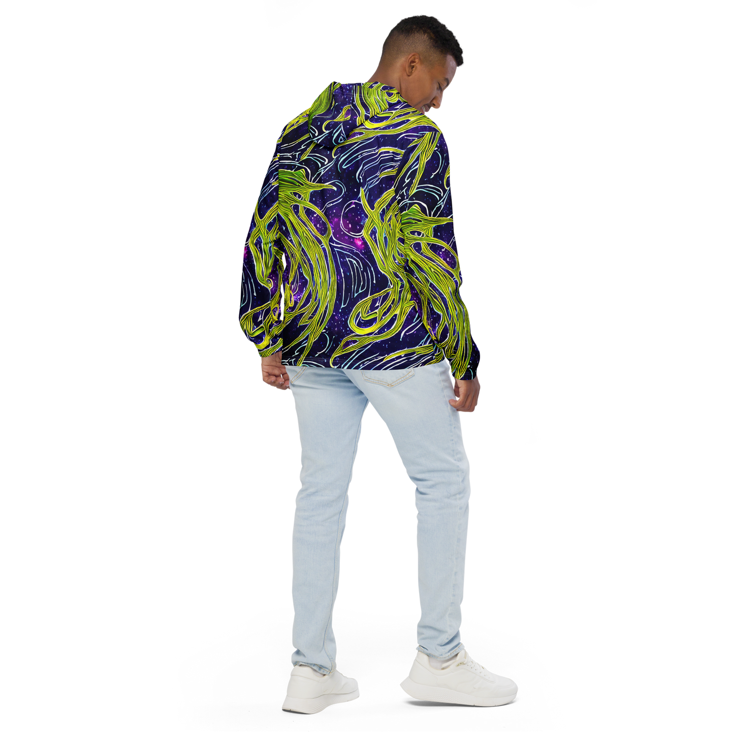 Men's Windbreaker - Celestial Scribbles