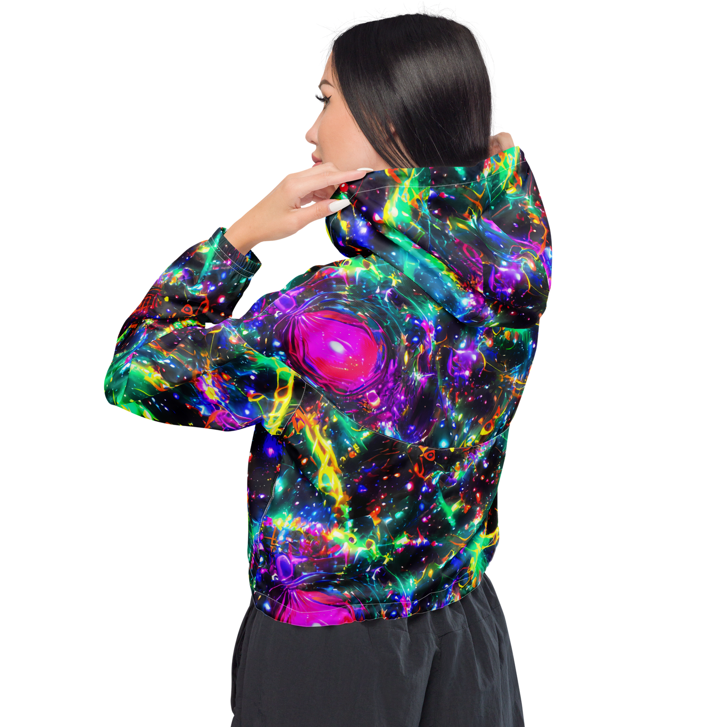 Women's Cropped Windbreaker - Blythe Nebula