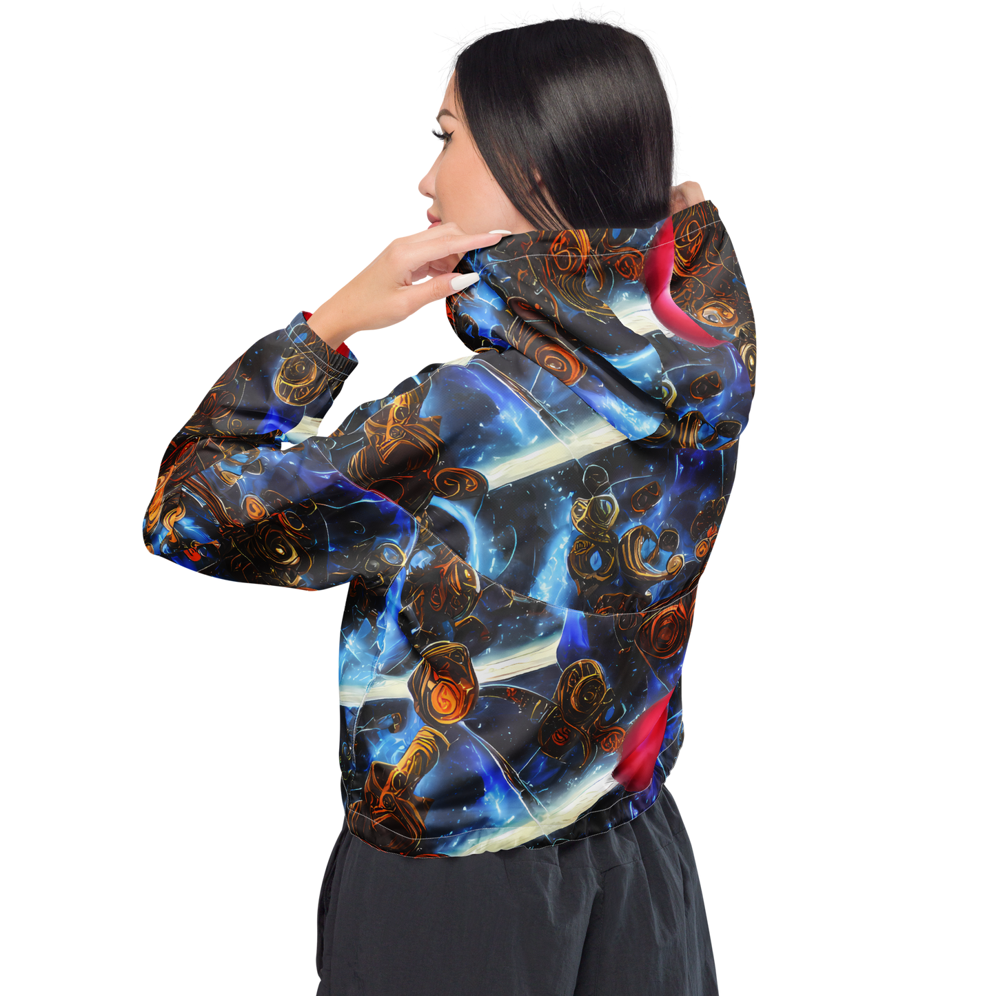 Women's Cropped Windbreaker - Pimenov's Cosmos