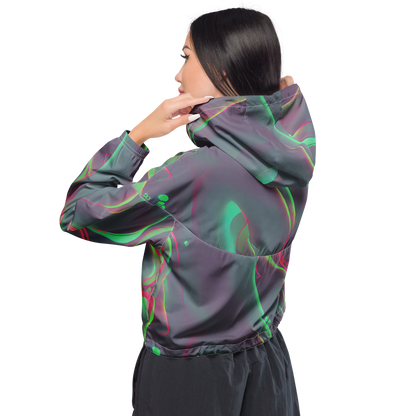 Women's Cropped Windbreaker - Neon Whisper