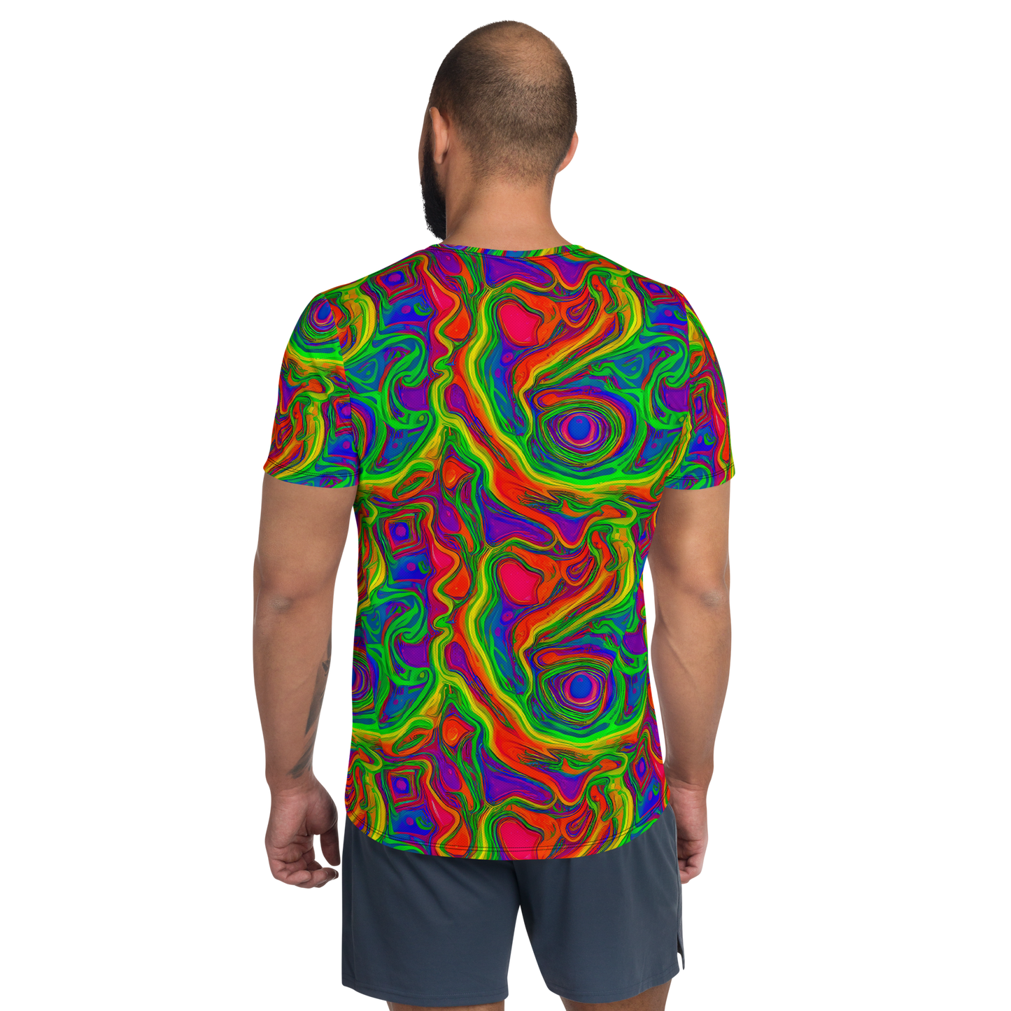 Men's Athletic T-Shirt - Psychedelic Waves