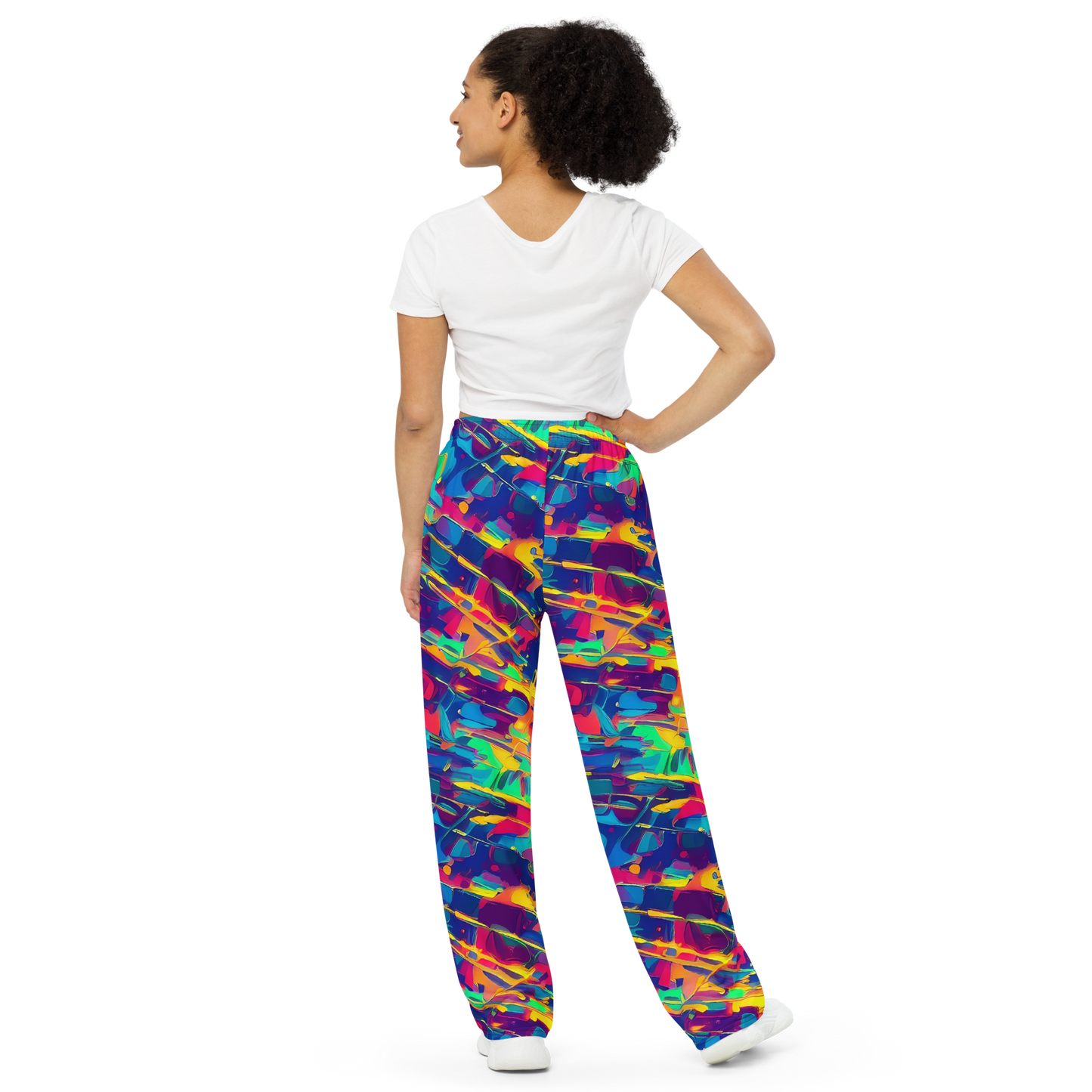 Wide-Leg Pants - Spectrum Streaks