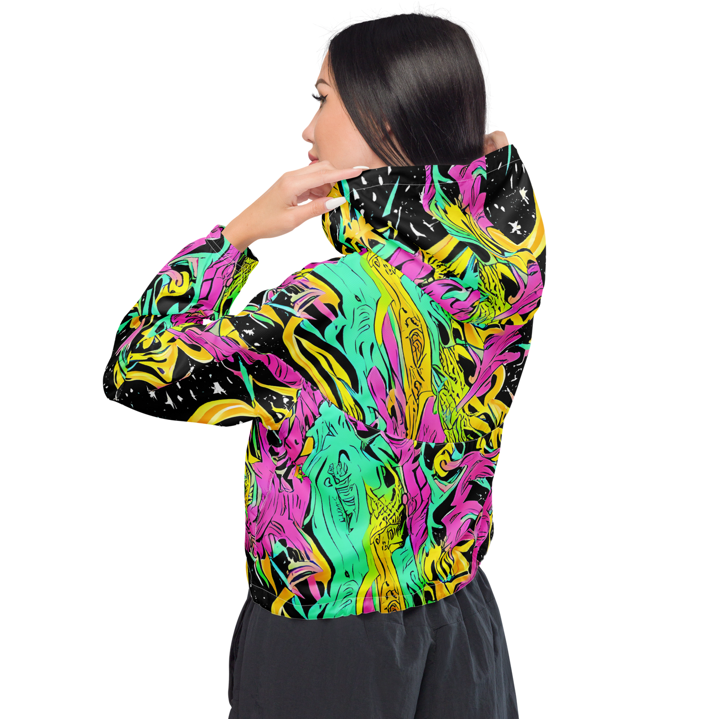 Women's Cropped Windbreaker - Feldstein Frenzy