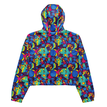 Women's Cropped Windbreaker - Psychedelic Harmony