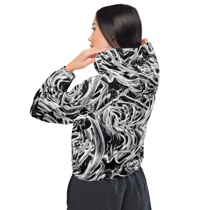 Women's Cropped Windbreaker - Silver Shadows