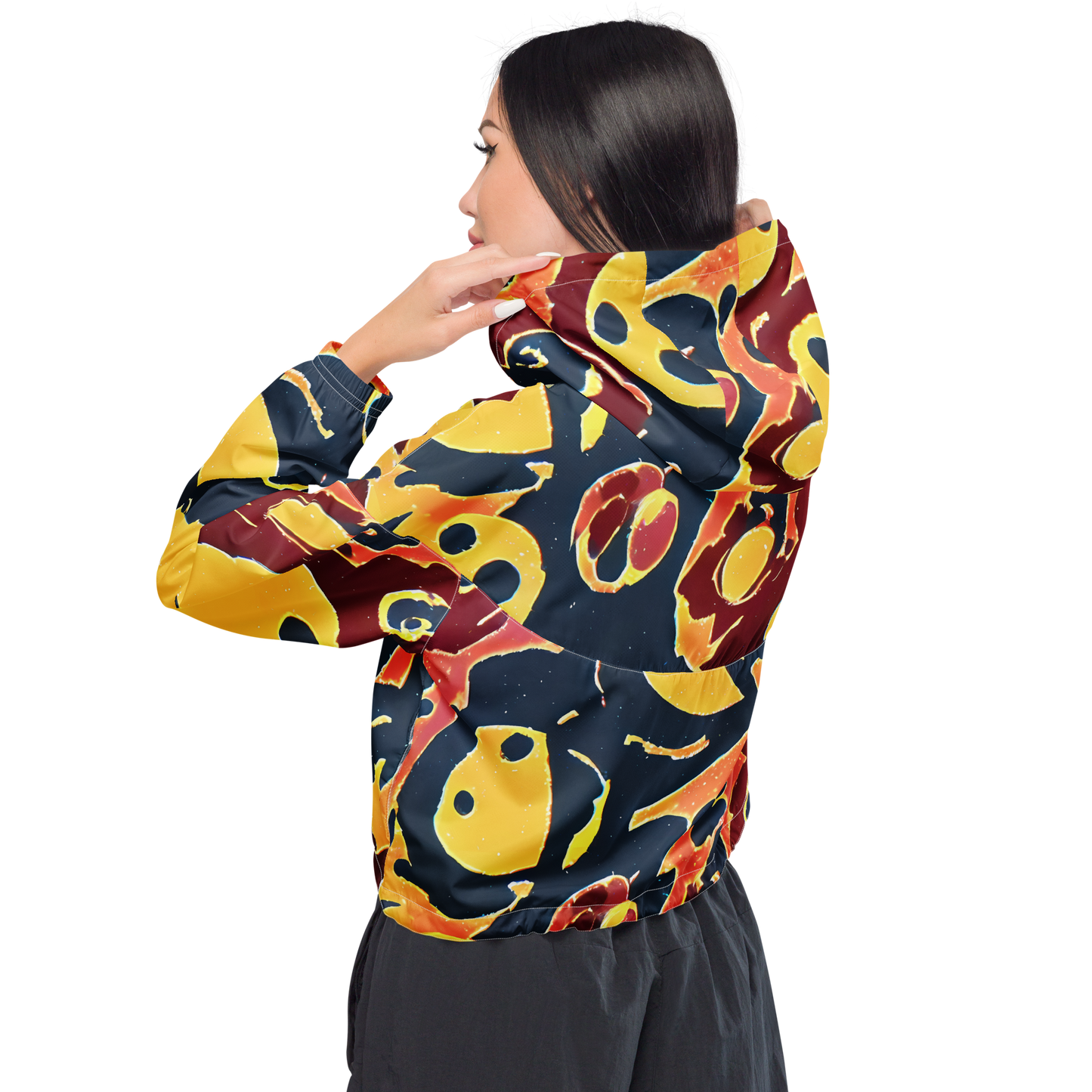 Women's Cropped Windbreaker - Sunset Silhouette