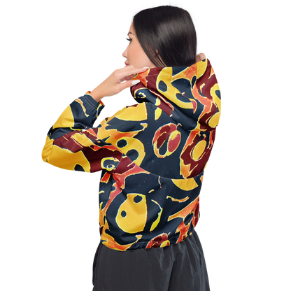 Women's Cropped Windbreaker - Sunset Silhouette