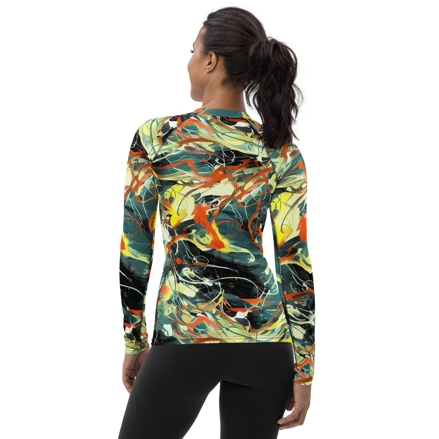 Women's Rash Guard - Fluid Firestorm