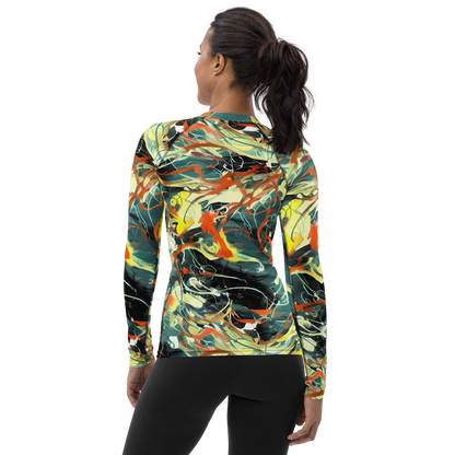 Women's Rash Guard - Fluid Firestorm