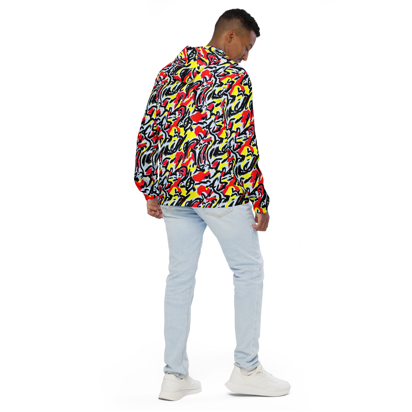 Men's Windbreaker - Cosmic Brushstrokes