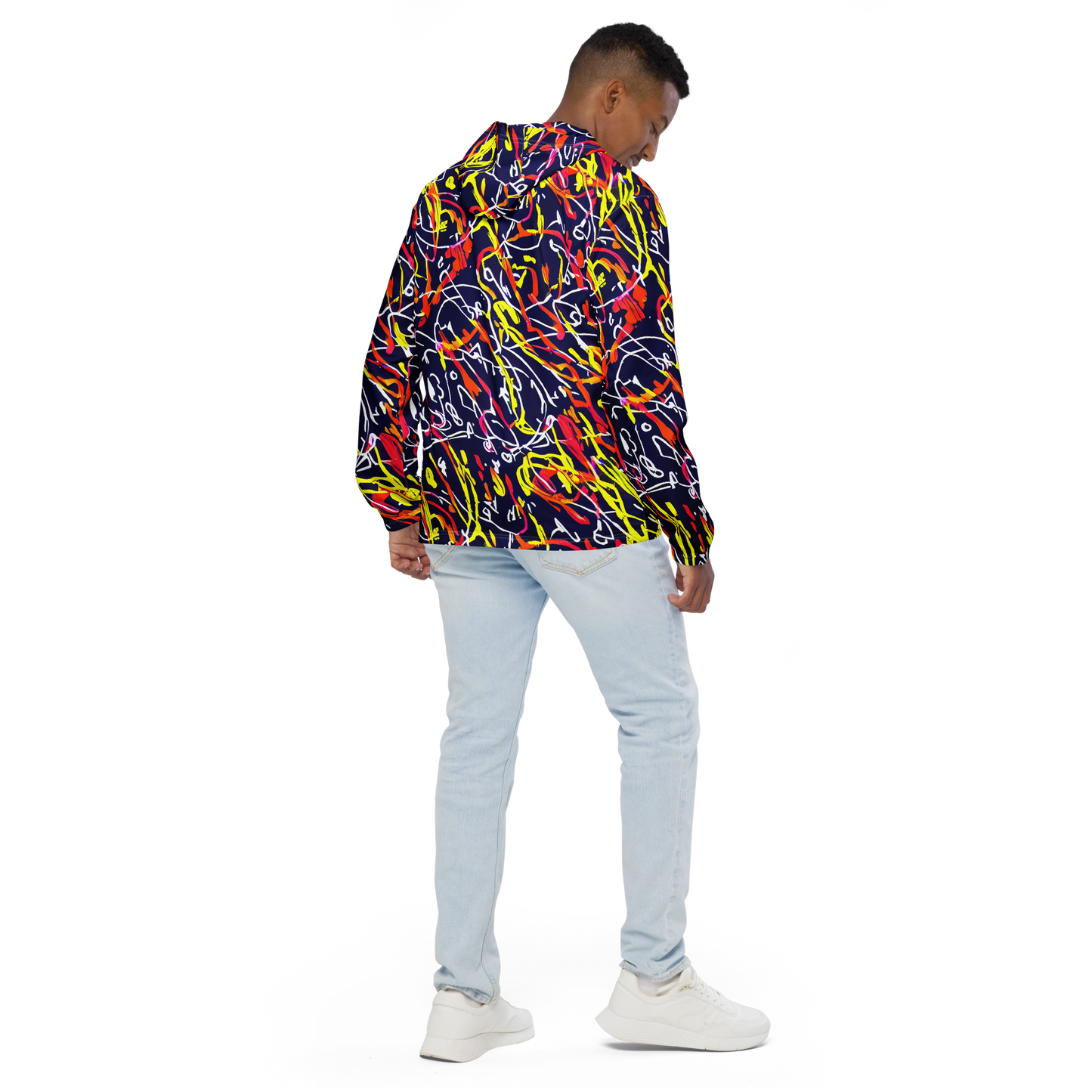 Men's Windbreaker - Neon Currents