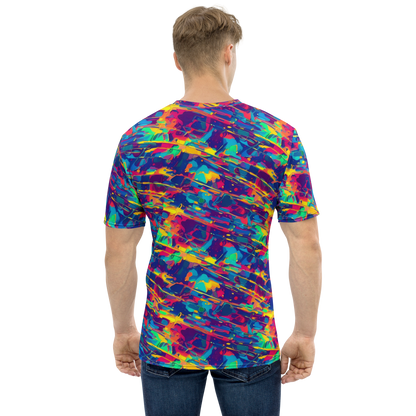 Men's Crew Neck T-Shirt - Spectrum Streaks