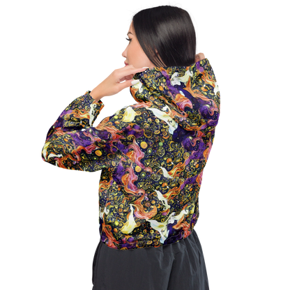 Women's Cropped Windbreaker - Ethereal Waltz