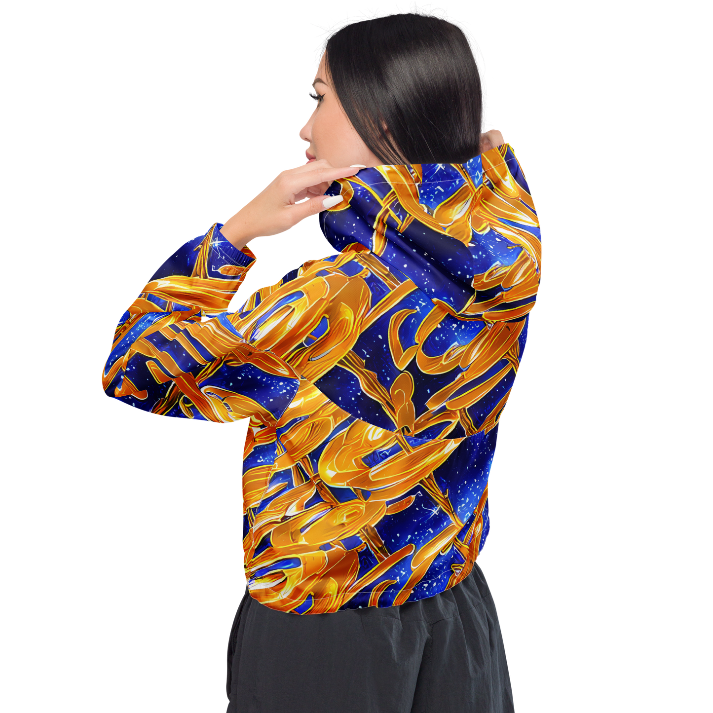 Women's Cropped Windbreaker - Simonet Swirls