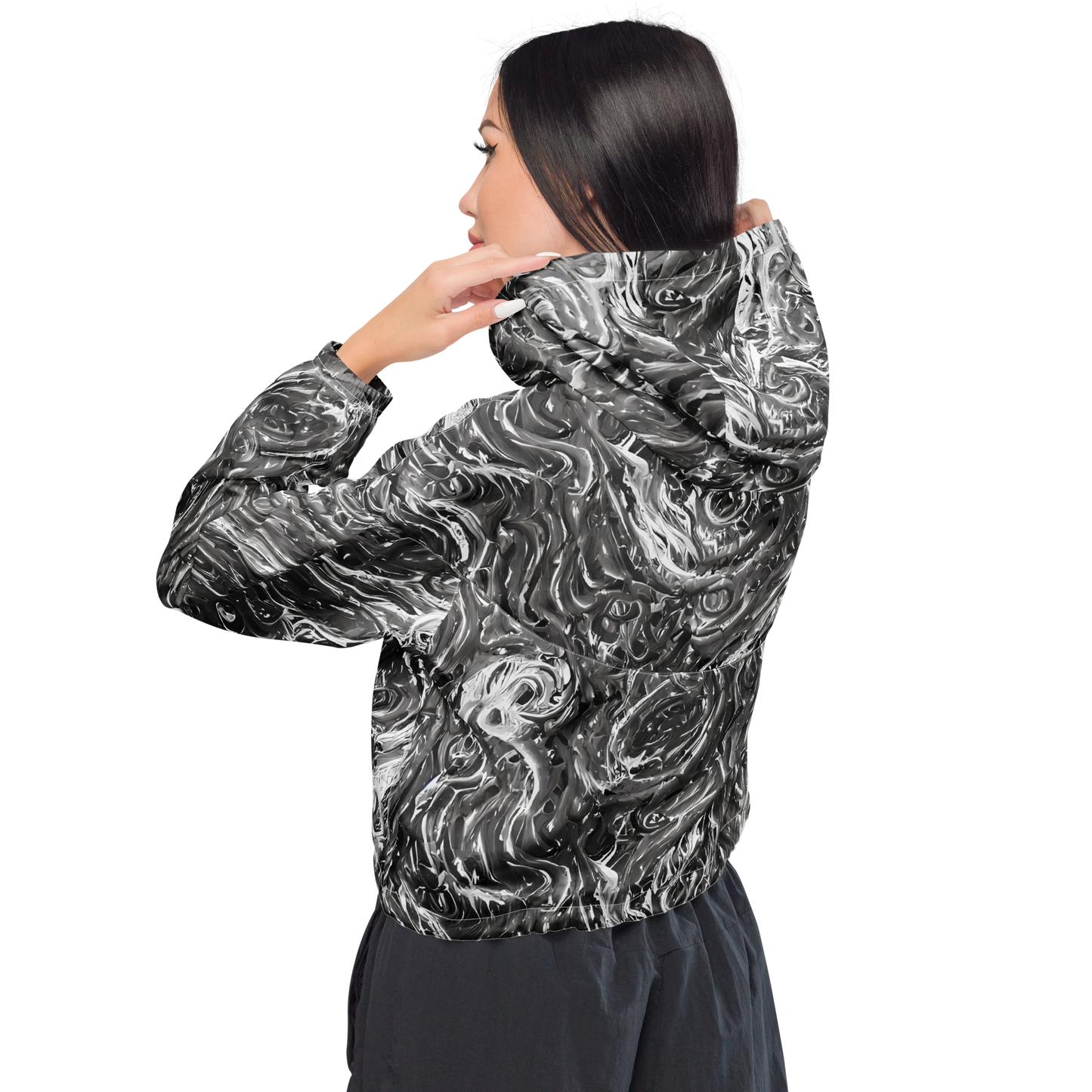 Women's Cropped Windbreaker - Nebulous Night