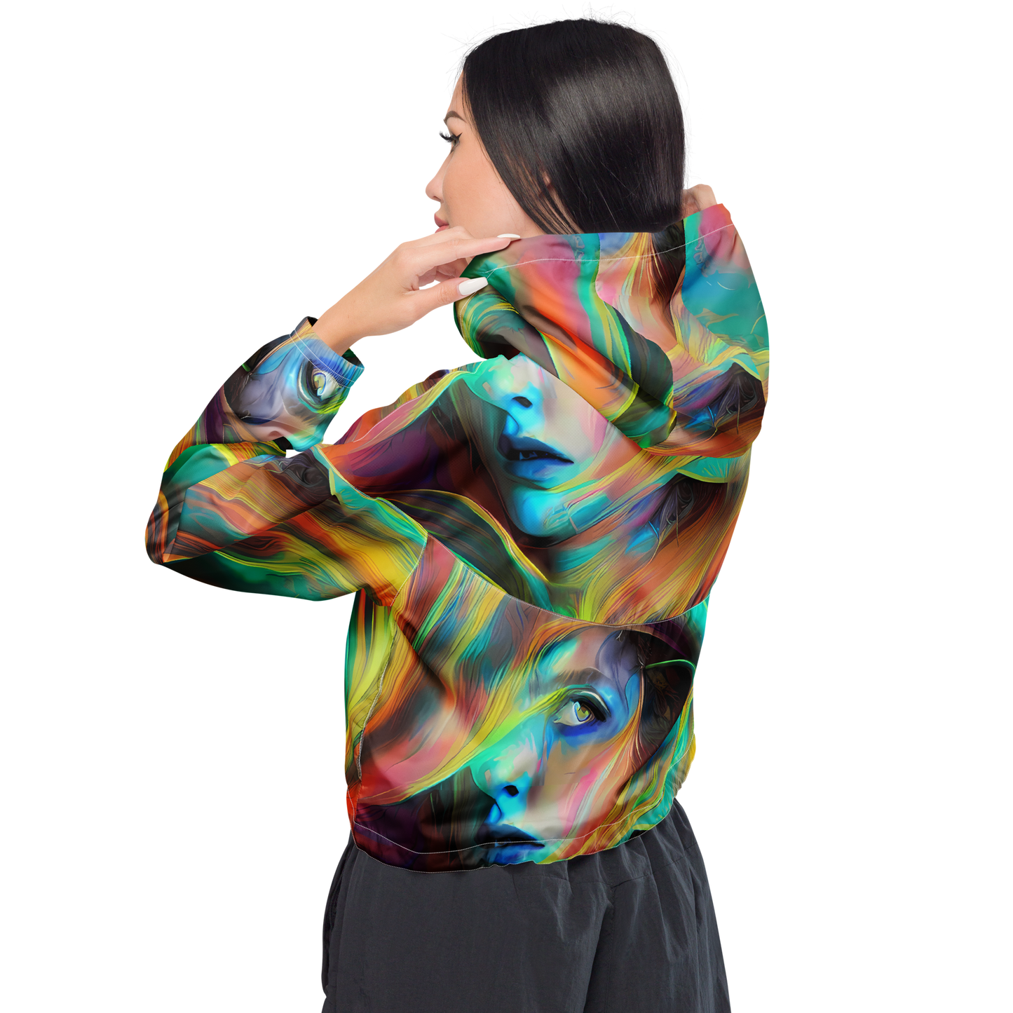 Women's Cropped Windbreaker - Dreamweaver Fusion