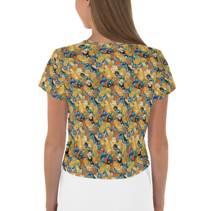 Women's Crop Tee - Whimsical Feline Dance