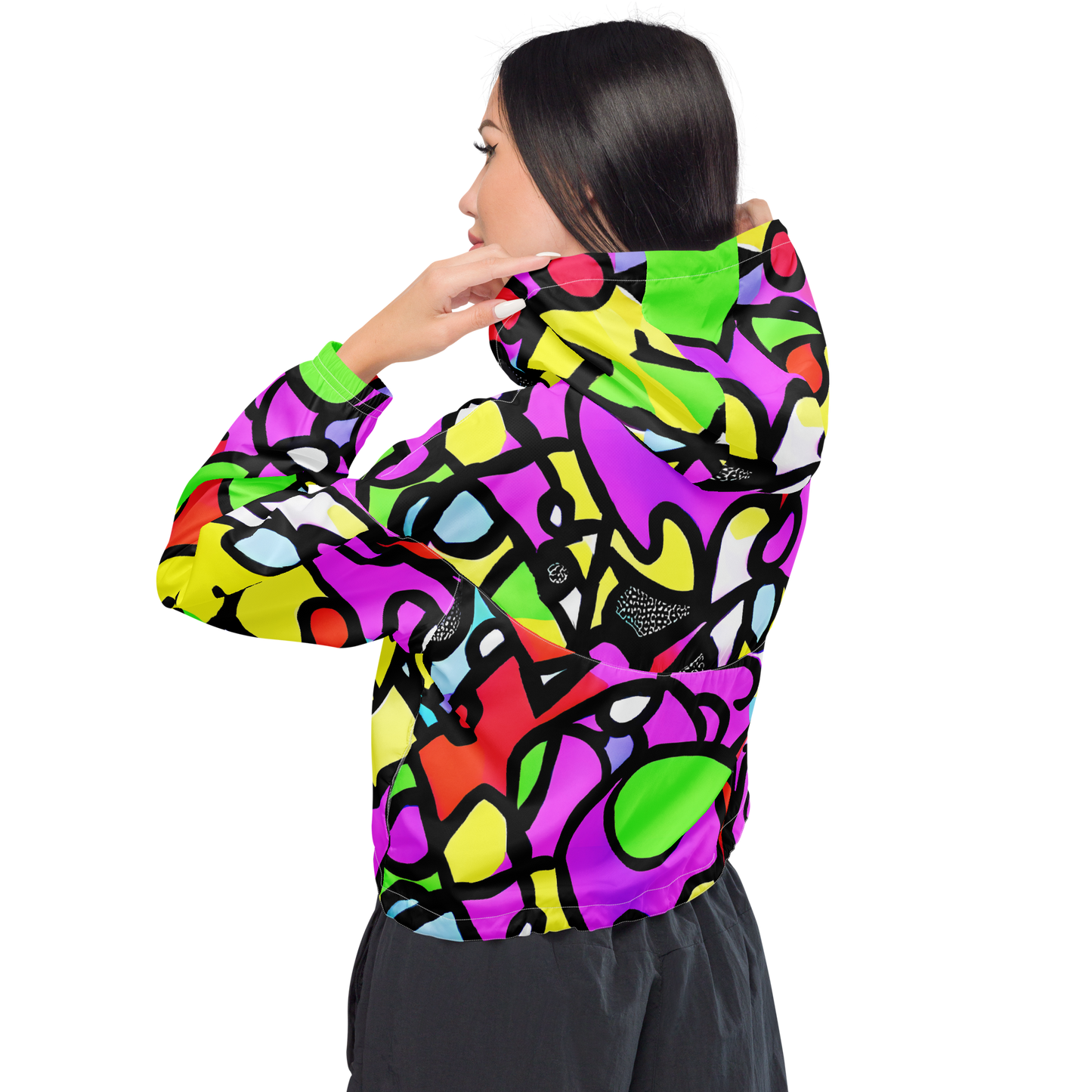 Women's Cropped Windbreaker - Vivid Serenade