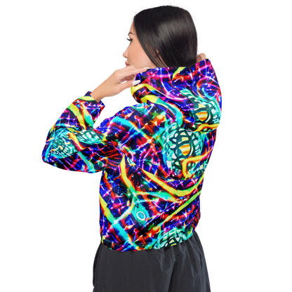 Women's Cropped Windbreaker - Fynesian Galaxy