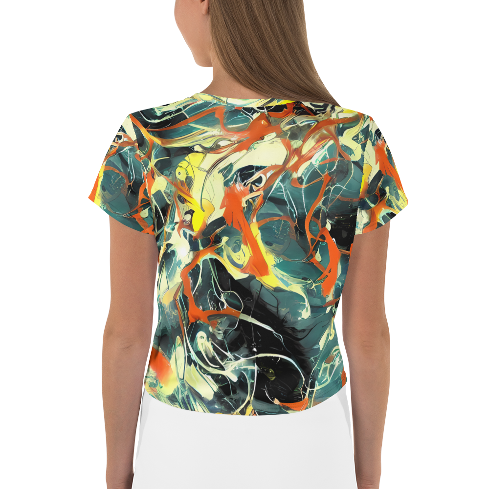 Women's Crop Tee - Fluid Firestorm