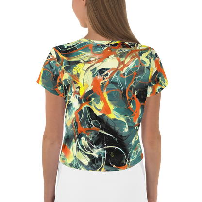 Women's Crop Tee - Fluid Firestorm