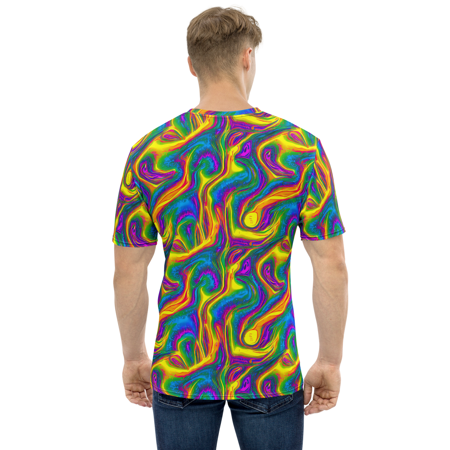 Men's Crew Neck T-Shirt - Electric Aurora