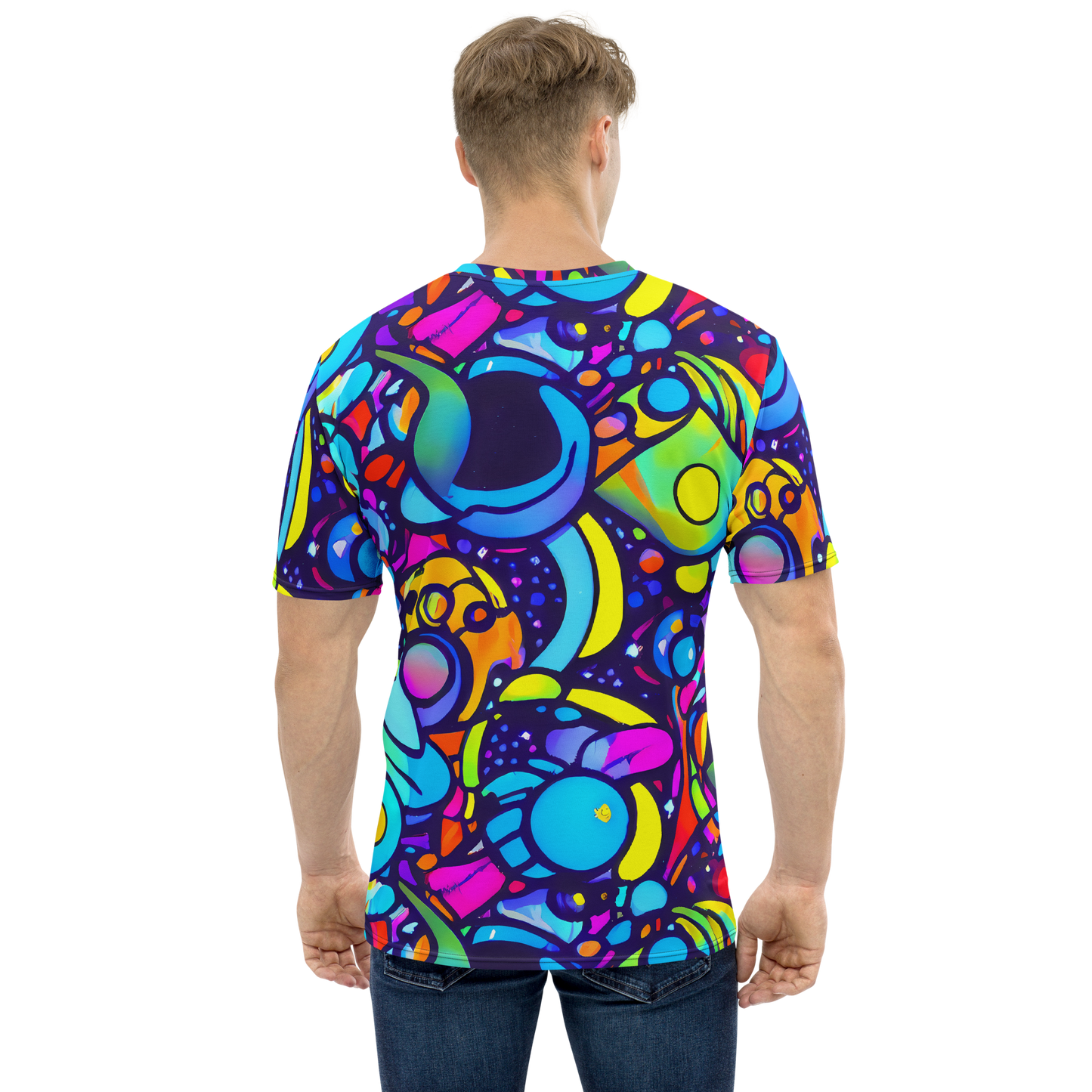 Men's Crew Neck T-Shirt - Neon Graffscape