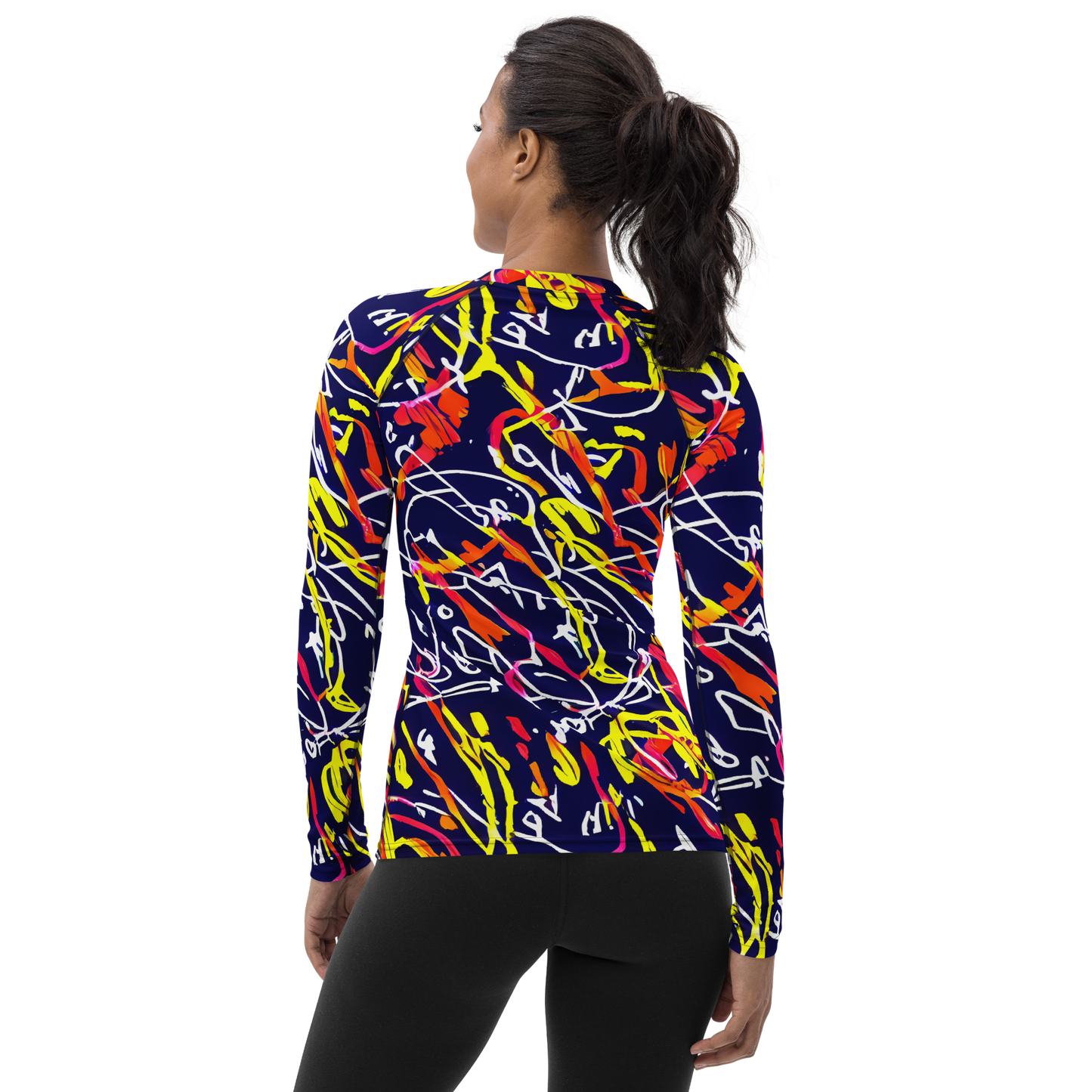 Women's Rash Guard - Neon Currents