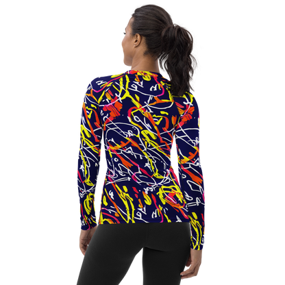 Women's Rash Guard - Neon Currents