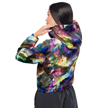 Women's Cropped Windbreaker - Emilia's Nebula