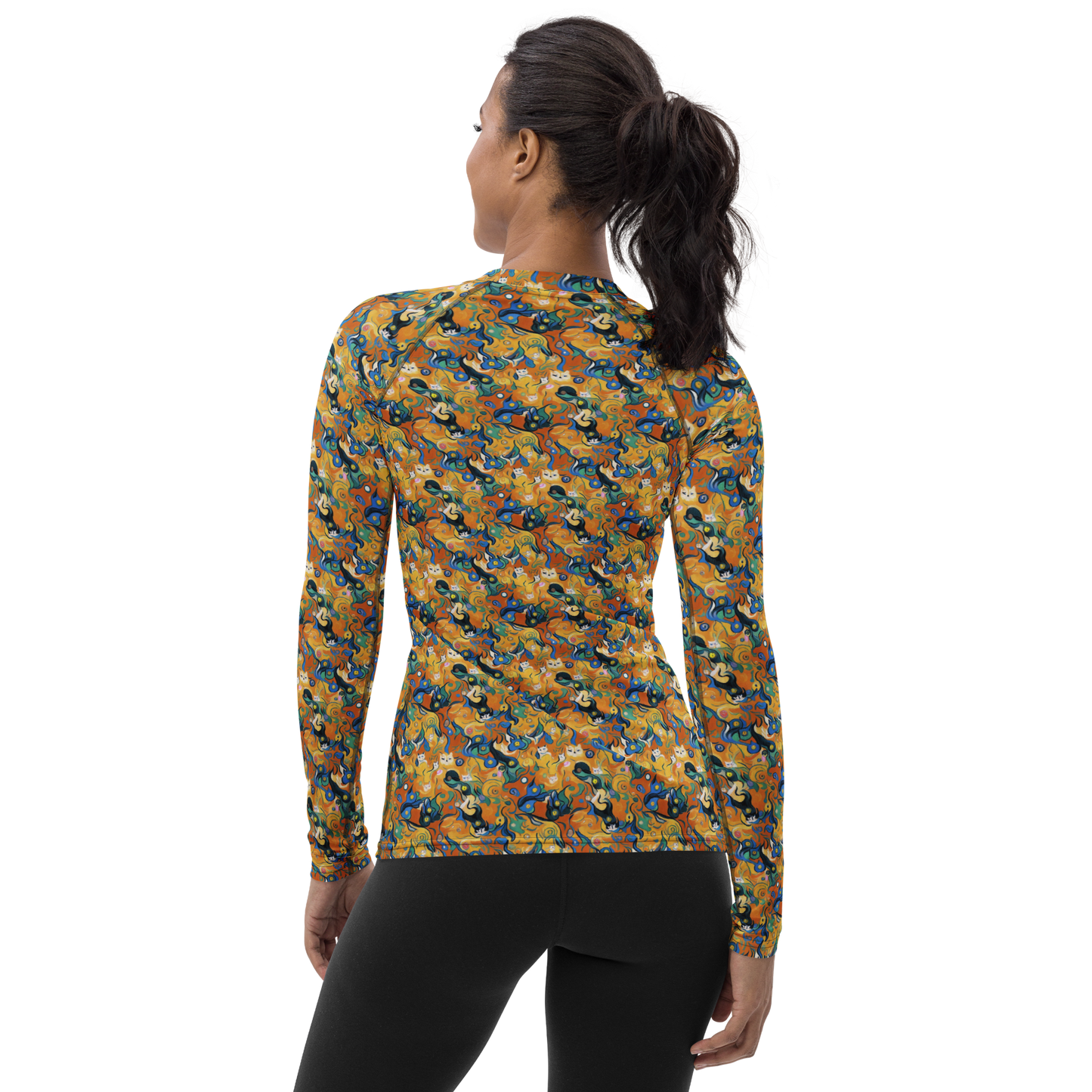 Women's Rash Guard - Whimsical Feline Dance