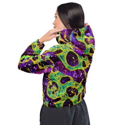 Women's Cropped Windbreaker - Galactic Web