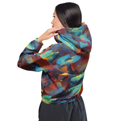 Women's Cropped Windbreaker - Journey Through Infinity