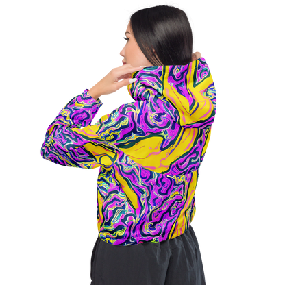 Women's Cropped Windbreaker - Zenith Waves